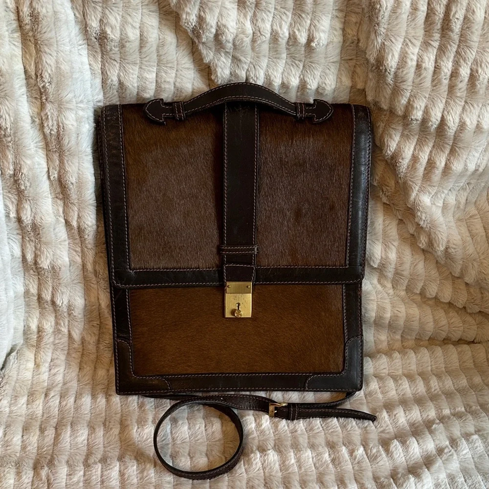 Clemente Firenze RARE Vintage Brown Leather Men's Bag